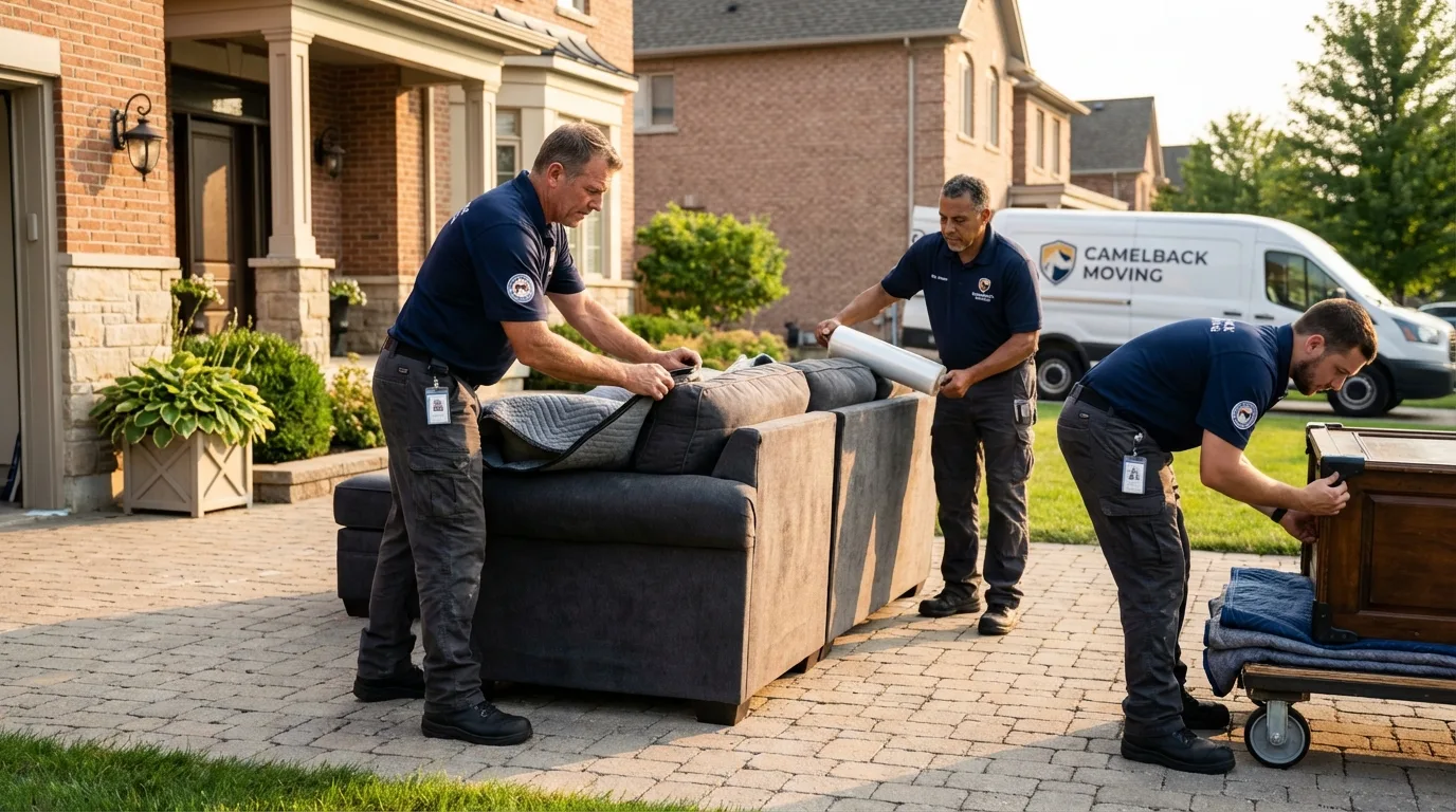 Large estate moving crew wrapping furniture in Glenmora, LA