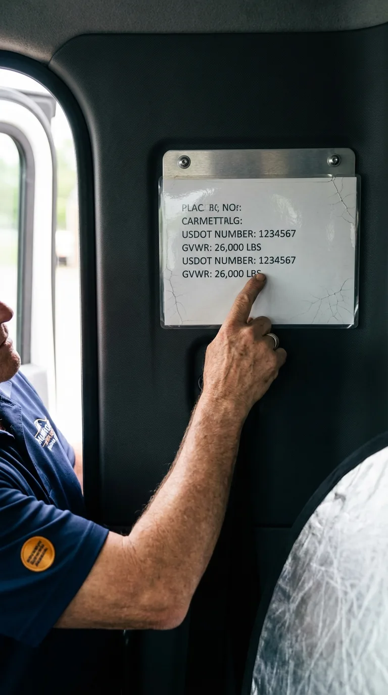 USDOT licensing placard verification in Glenmora